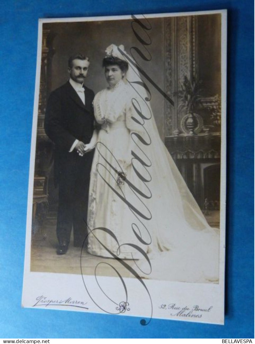 C.D.V. -Photo-Carte De Visite Studio Atelier Photo  Prosper MORREN HOCHZEIT Mariage Huwelijk MECHELEN - Personnes Identifiées