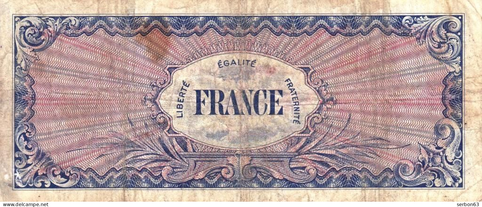 50 FRANCS VERSO FRANCE TYPE 1945 N° 88744721 SANS N° DE SÉRIE BILLET DU TRÉSOR VENDU EN L'ETAT IMPRESSION AMÉRICAINE - 1945 Verso France