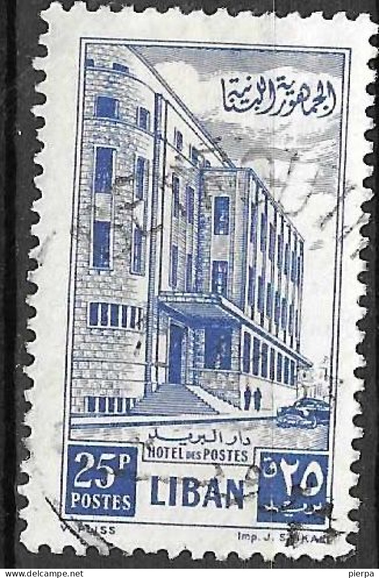 LIBANO - 1953 - HOTEL DE POSTES - P. 25 - CANCELLED ( YVERT  95- MICHEL 490) - Lebanon