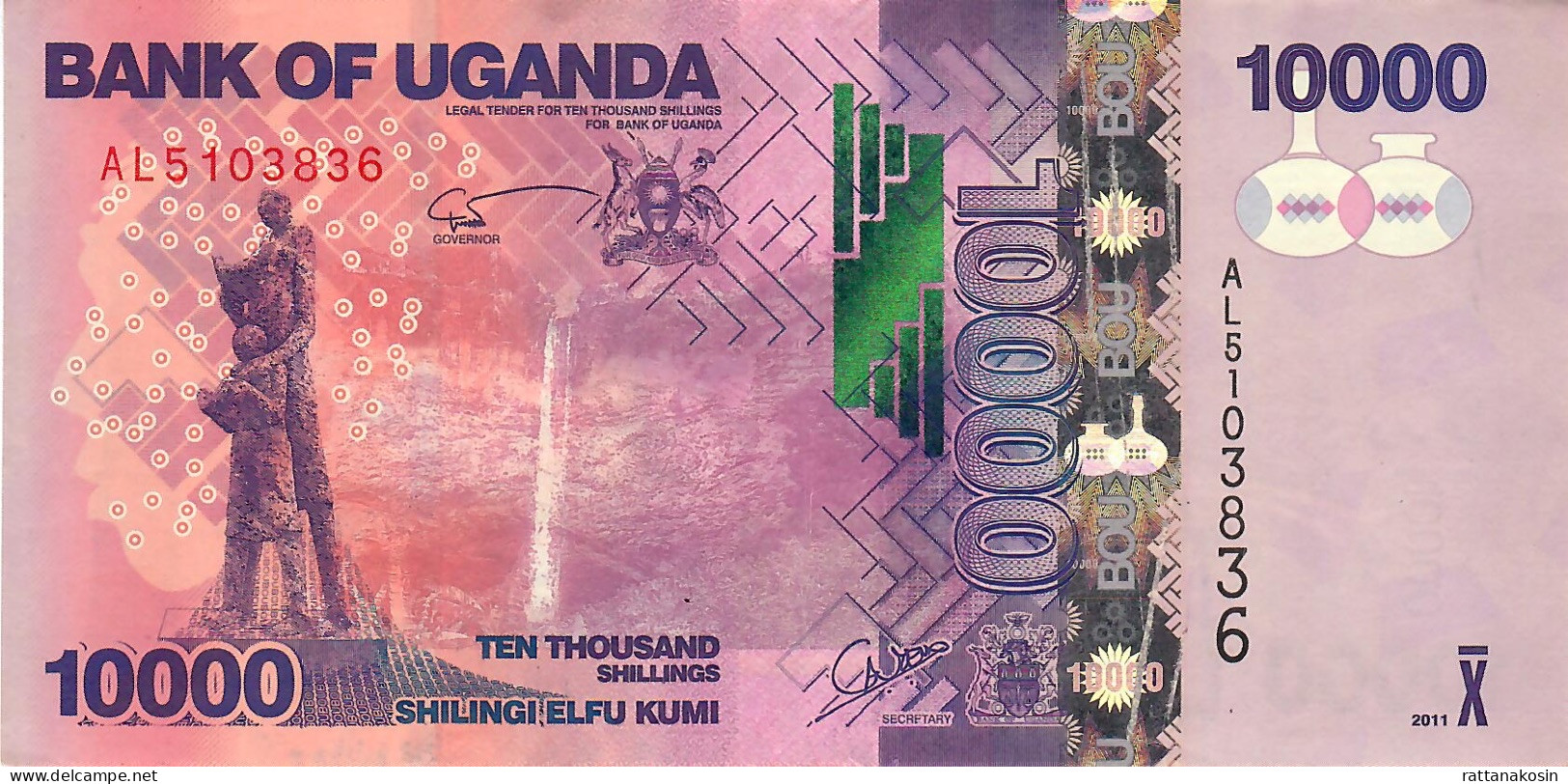 UGANDA P52b 10000 Or 10.000 SHILLINGS 2011 #AL   AU-UNC. - Oeganda
