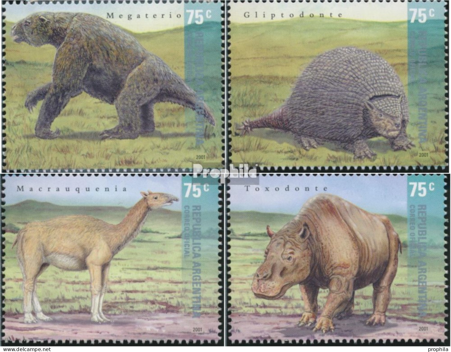 Argentinien 2642-2645 (kompl.Ausg.) Postfrisch 2001 Prähistorische Tiere Argentiniens - Nuevos