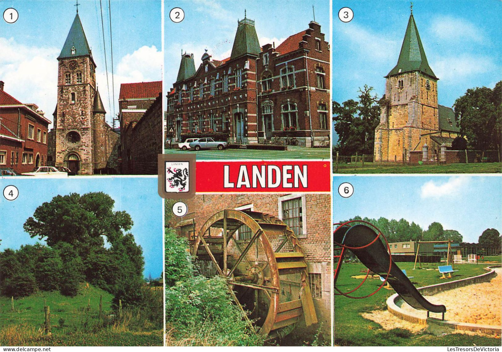 BELGIQUE - Landen - Église Sainte-Gertrude - Hôtel De Ville - Église Romane Saint-Amand De Wezeren - Carte Postale - Landen