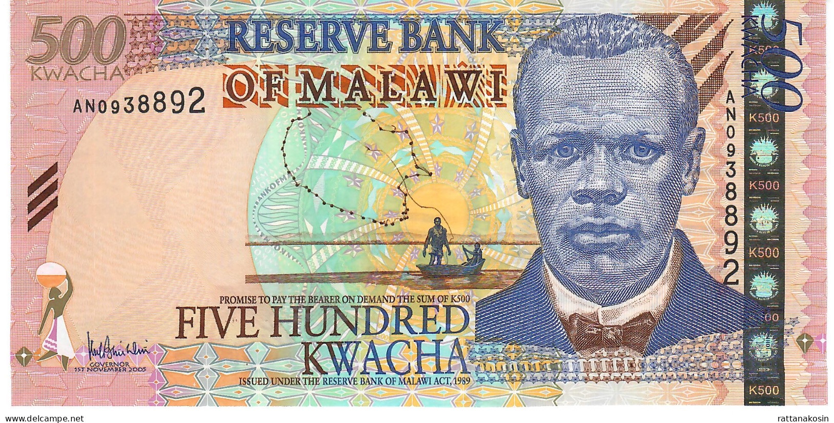 MALAWI P56a 500 KWACHA 2005 #AN UNC. - Malawi