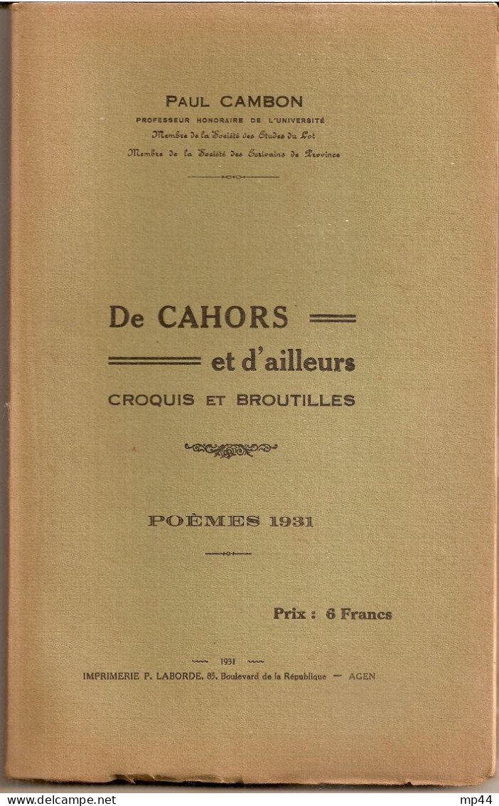 3G9 --- 46 De Cahors Et D'ailleurs Paul Cambon - Midi-Pyrénées