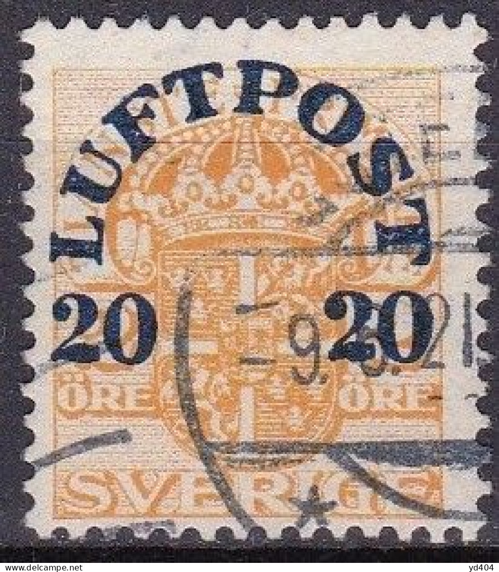 SE608C – SUEDE – SWEDEN – 1920 – OFFICIAL STAMPS OVERPRINTED – Y&T 2 USED 13,50 € - Gebraucht
