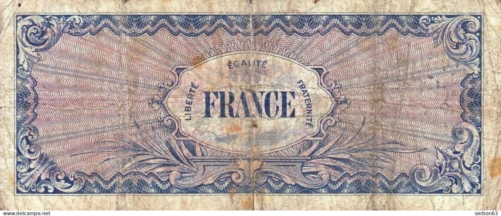 50 FRANCS VERSO FRANCE TYPE 1945 N° 49611247 SÉRIE 2 BILLET DU TRÉSOR VENDU EN L'ETAT IMPRESSION AMÉRICAINE - 1945 Verso Francia