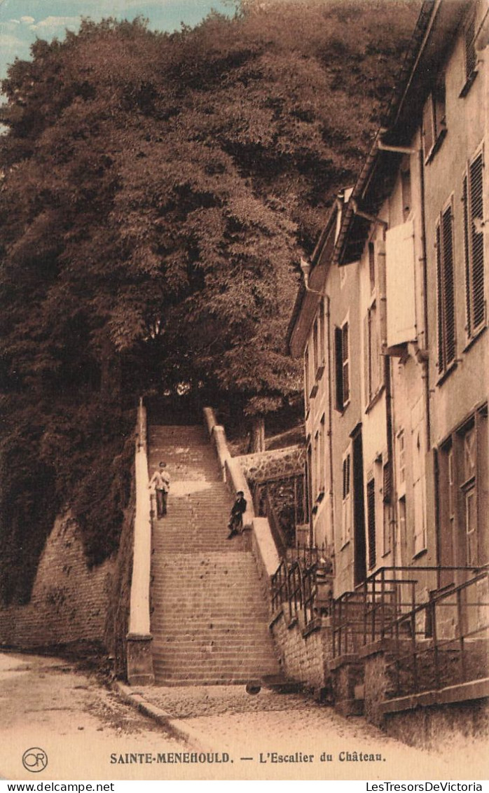 FRANCE - Sainte Menehould - L'escalier Du Château - Colorisé -  Carte Postale Ancienne - Sainte-Menehould