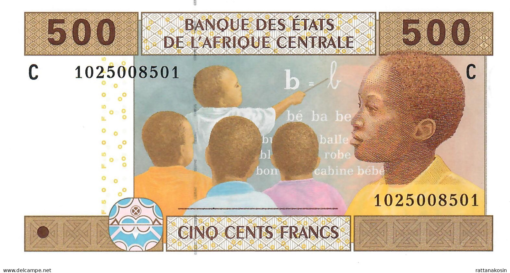 C.A.S. CHAD P606Ce  500 FRANCS 2002 Signature 14   UNC. - États D'Afrique Centrale