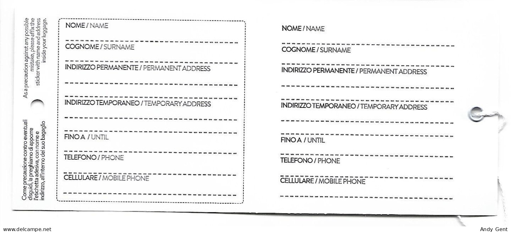 Baggage Label / Avion / Aviation / ITA Airways - Baggage Etiketten