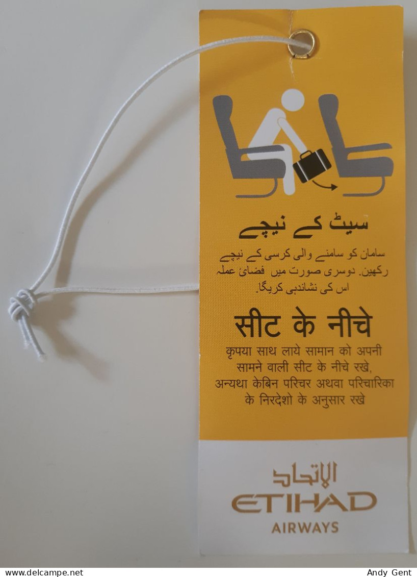 Baggage Label / Avion / Aviation / Etihad Airways - Etichette Da Viaggio E Targhette
