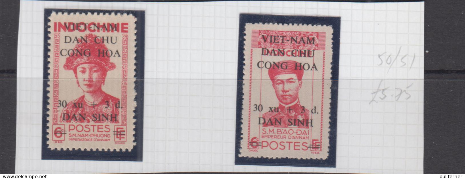 VIETNAM - CONG HOA OVERPRINTS SET OF 2  UNUSED AS ISSUED,  - Viêt-Nam