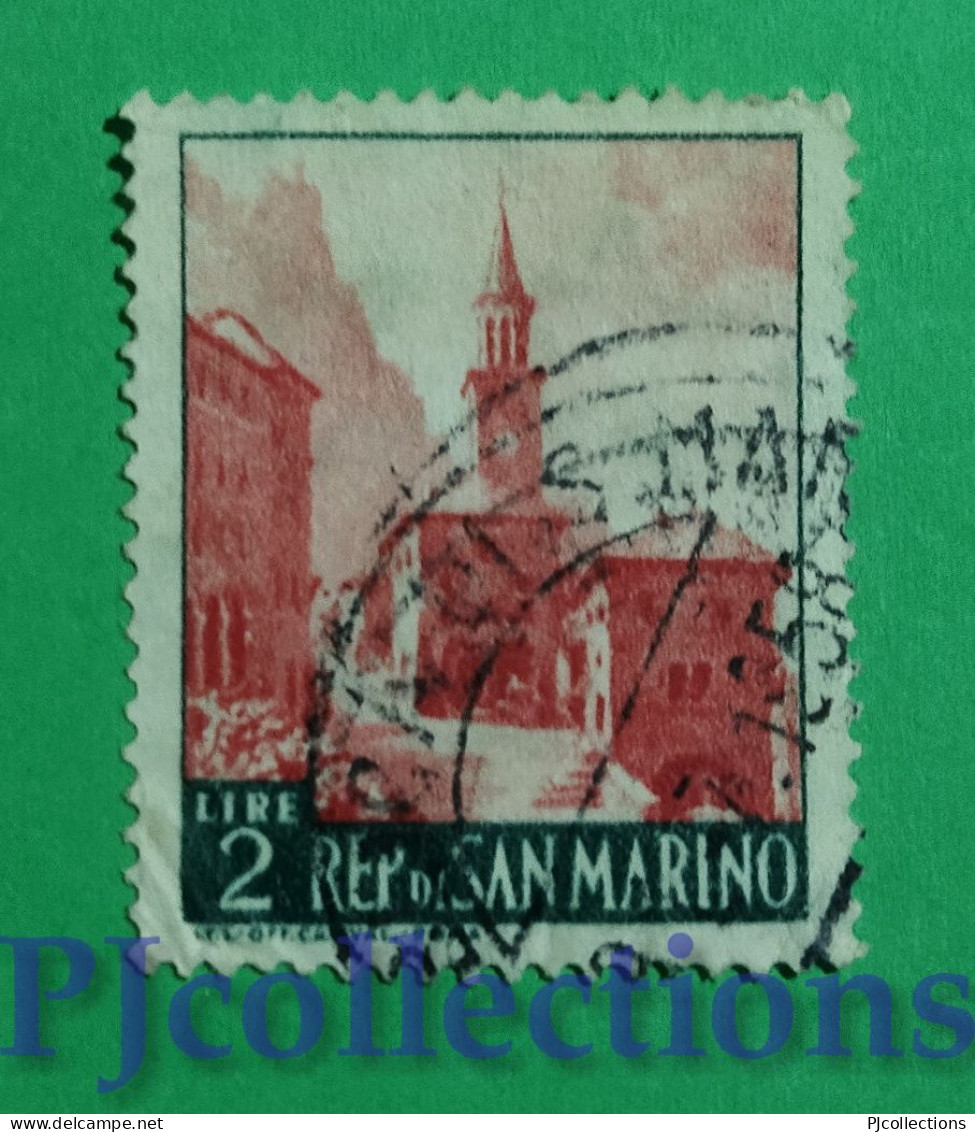 S833- SAN MARINO 1957 CHIESA DI BORGO MAGGIORE 2L USATO - USED - Usati