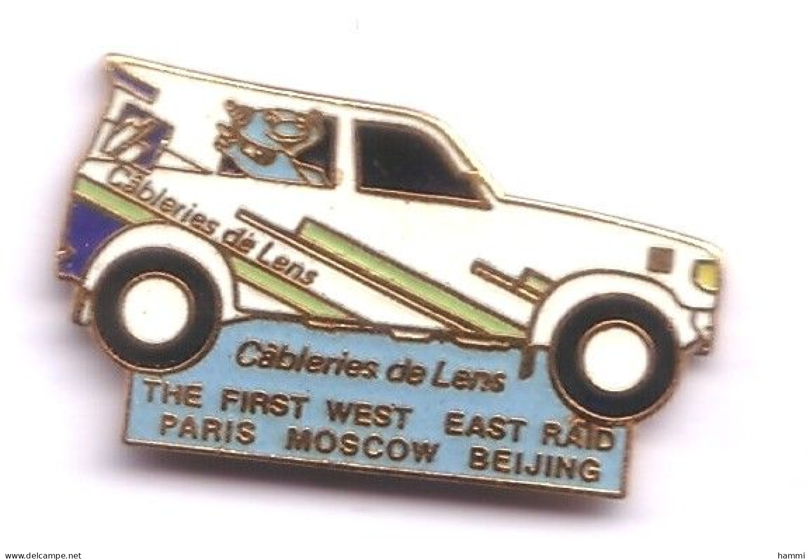 V413 Pin's Rallye Paris Pekin Moscou Moscow Bejing Qualité Egf Câbleries Lens EDF Achat Immédiat - Rallye