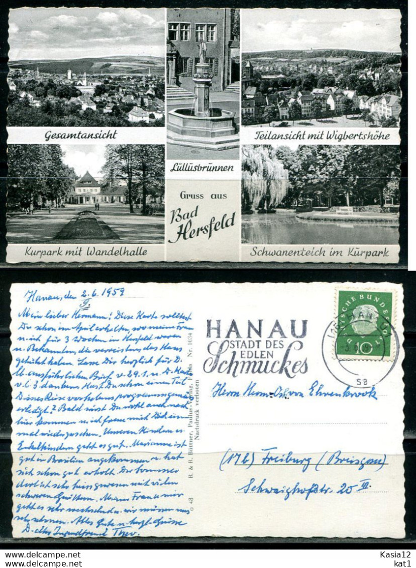 K13084)Ansichtskarte: Bad Hersfeld, Mehrbildkarte, Gelaufen 1959 - Bad Hersfeld