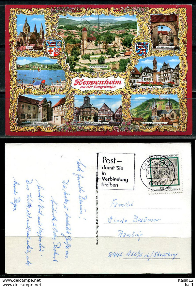 K13099)Ansichtskarte: Heppenheim, Mehrbildkarte, Gelaufen 1980 - Heppenheim