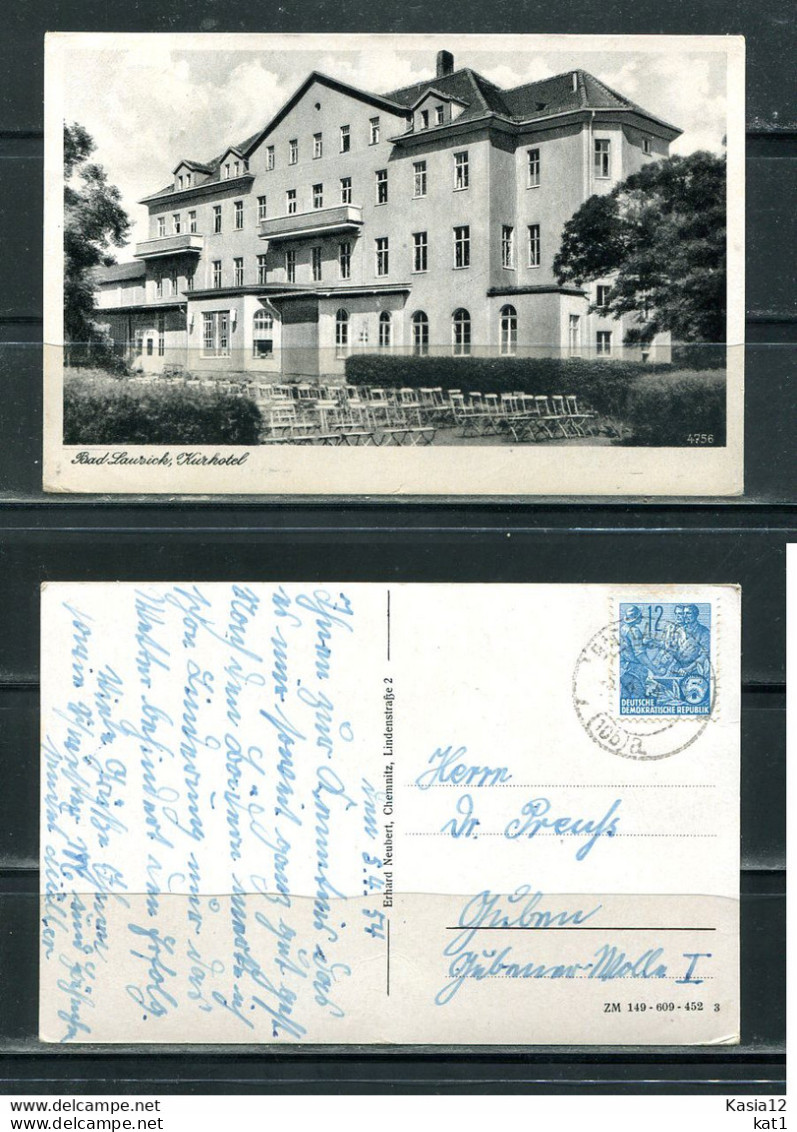 K13663)Ansichtskarte: Bad Lausick, Kurhotel, Gelaufen 1954 - Bad Lausick