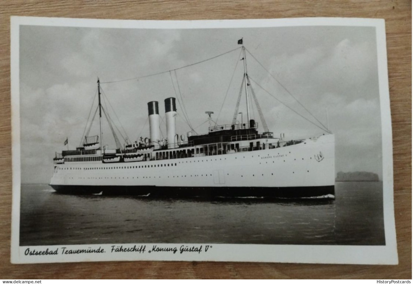 Travemünde, Fährschiff Konung Gustav V, 1955 - Lübeck-Travemuende