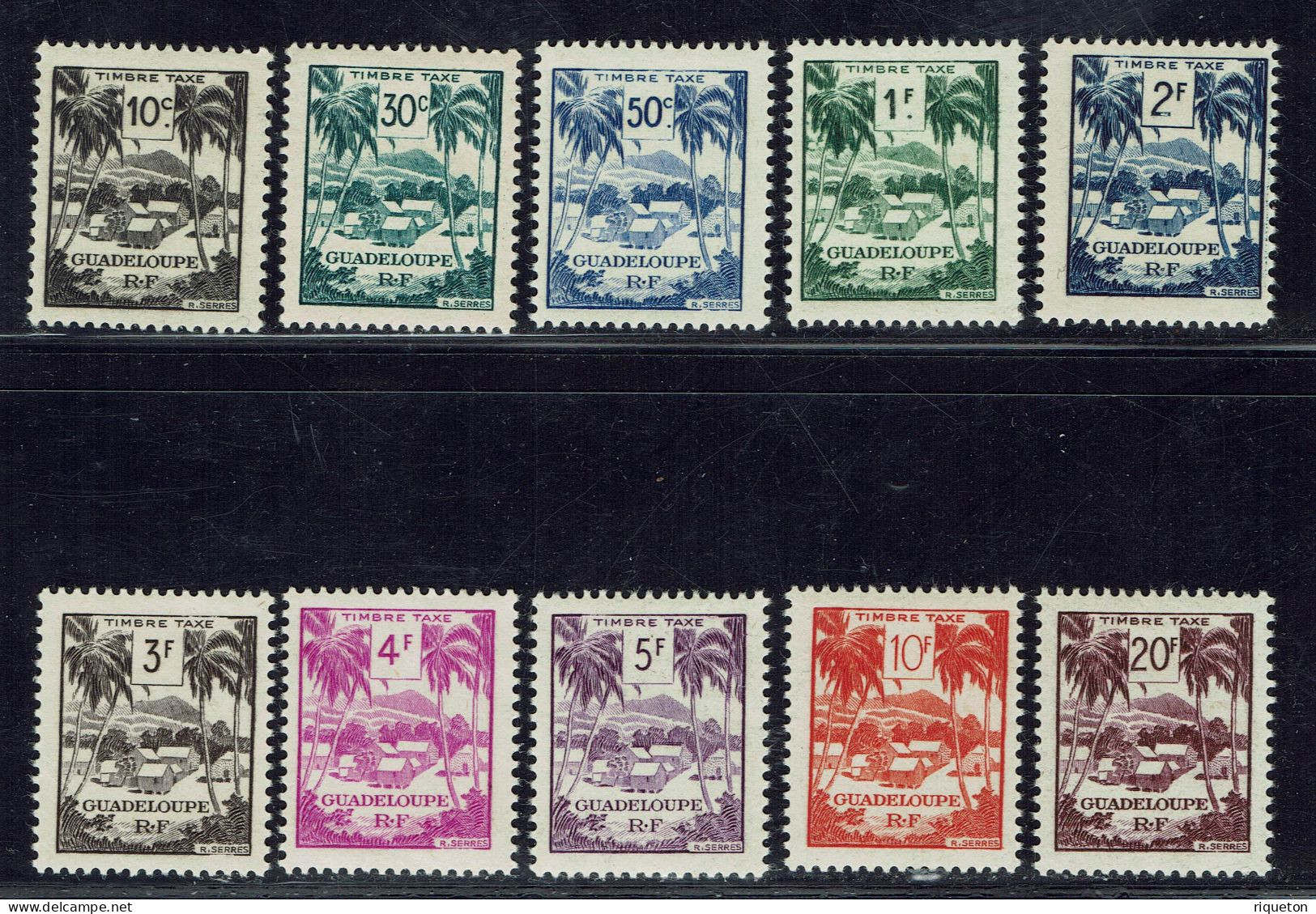 Guadeloupe. Taxes N° 41/50 Neufs X. TB. - Timbres-taxe