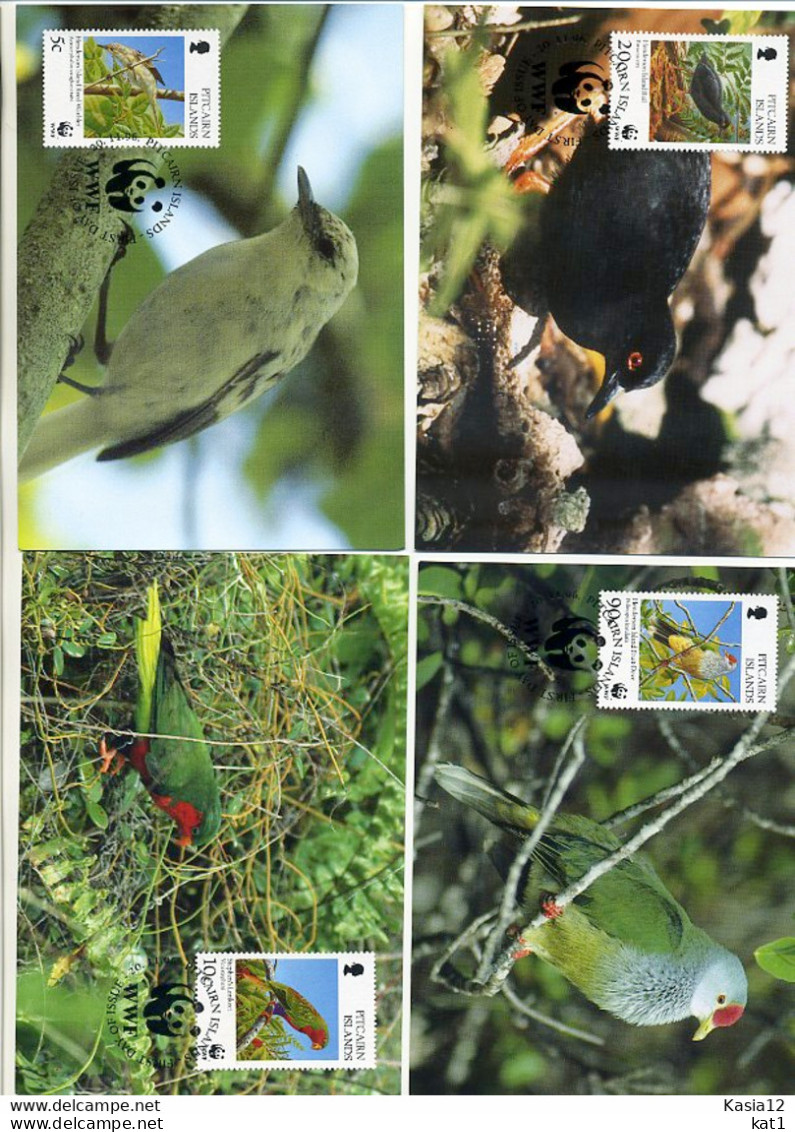 A41705)WWF-Maximumkarte Vogel: Pitcairn 487 - 490 - Tarjetas – Máxima