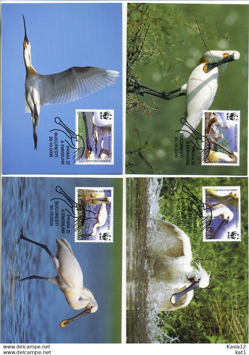 A41711)WWF-Maximumkarte Vogel: Rumaenien 6134 - 6137 - Maximum Cards