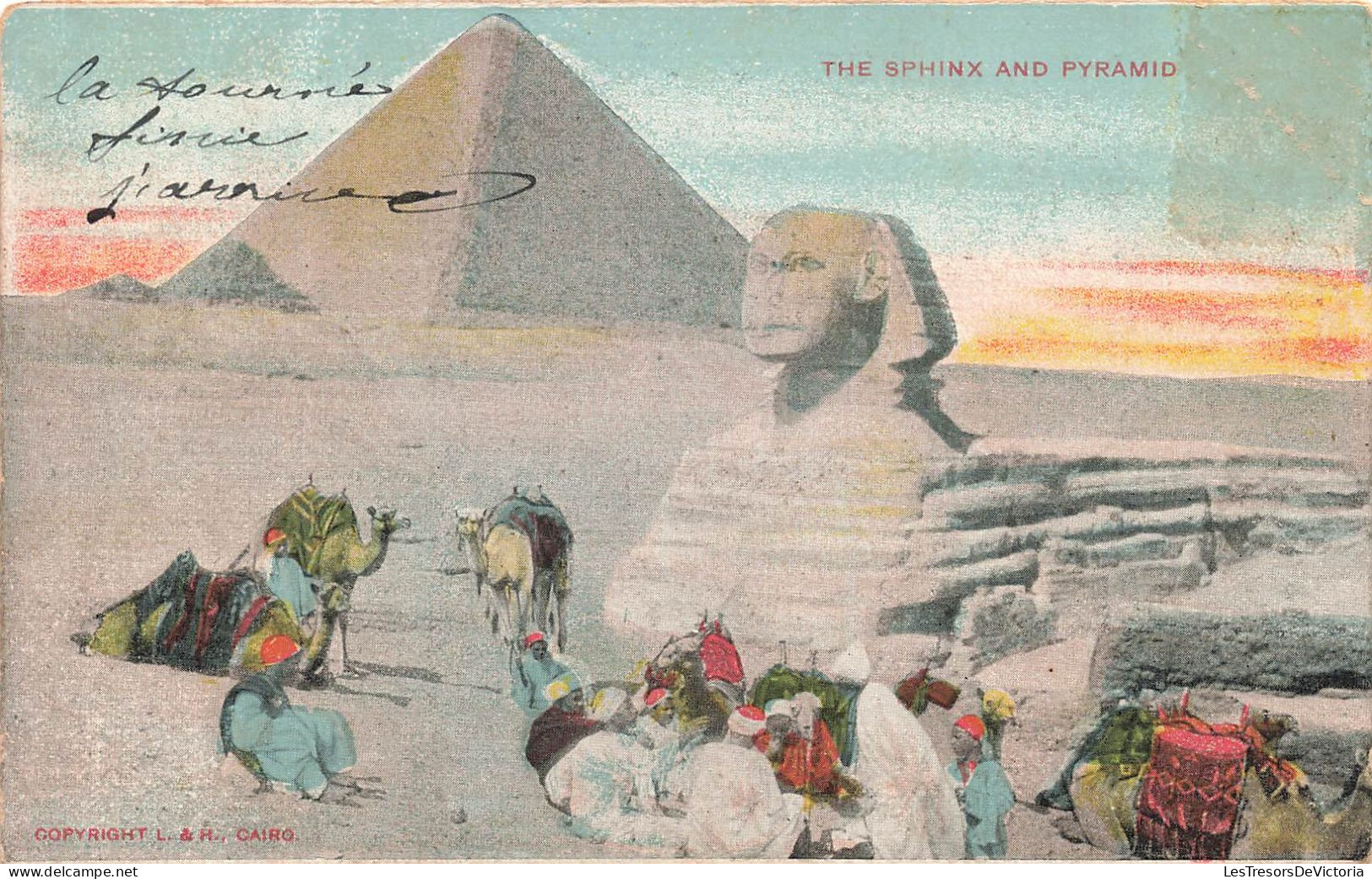 EGYPTE - Le Sphinx Et Les Pyramides  - Colorisé - Carte Postale Ancienne - Pirámides