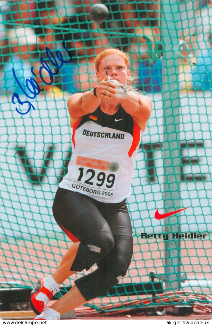 Autogramm AK Hammerwerferin Betty Heidler LG Eintracht Frankfurt Weltmeisterin Olympia Weltmeisterin Deutschland Berlin - Authographs