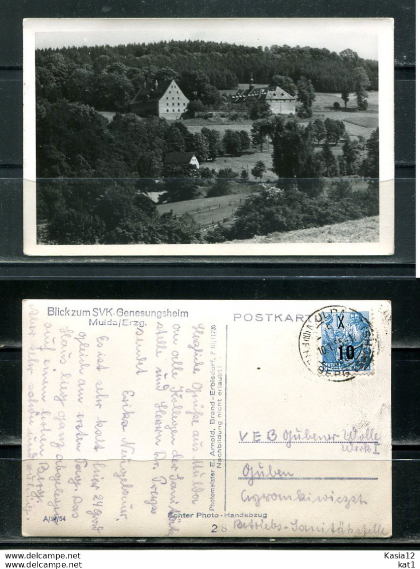 K13693)Ansichtskarte: Mulda, SVK-Genesungsheim, Gelaufen 1955 - Mulda (Erzgeb.)