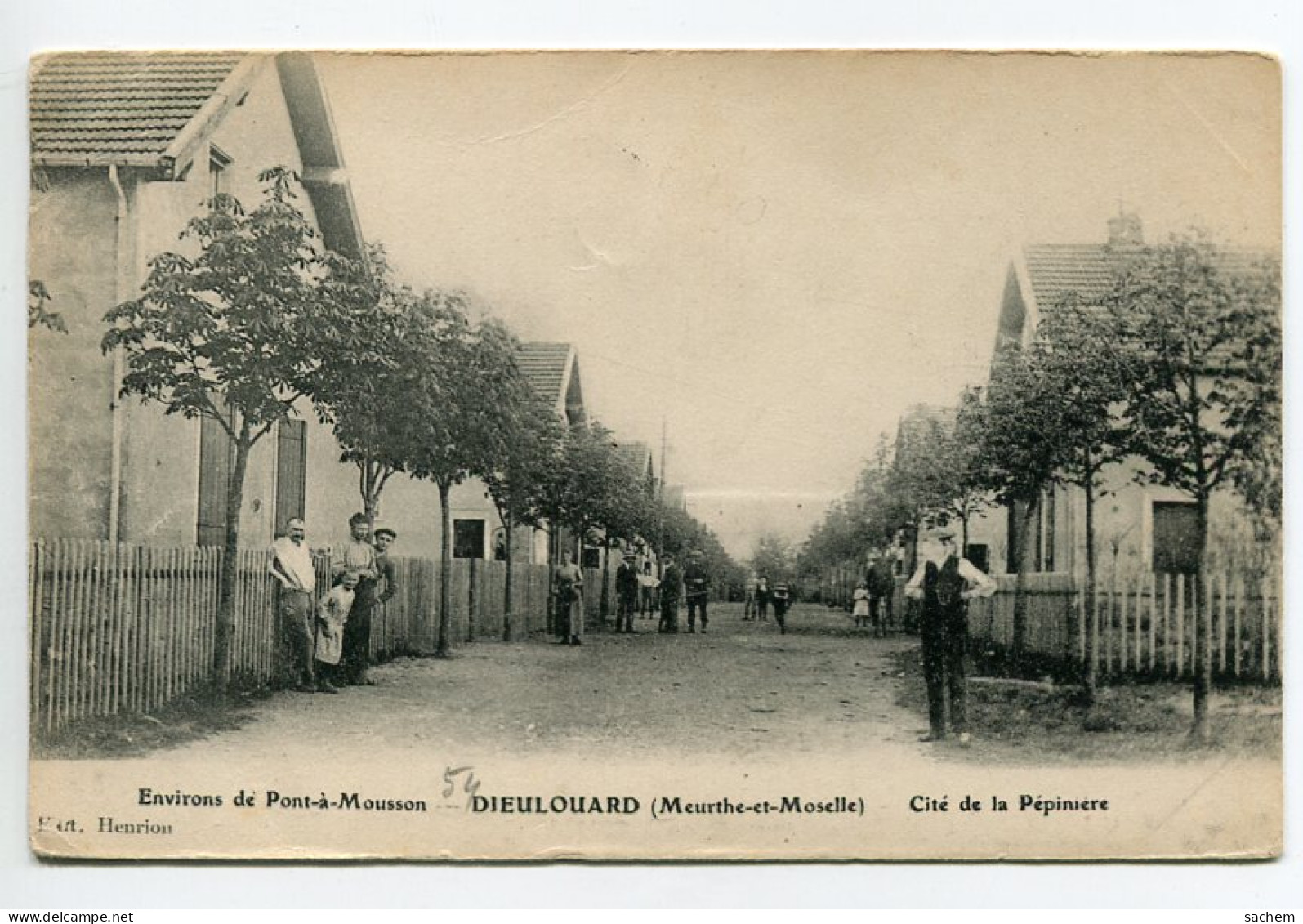 54 DIEULOUARD Maisons Cité De La Pépiniere Villageois Rue  Edit Henrion  écrite 1916   D12 2019  - Dieulouard