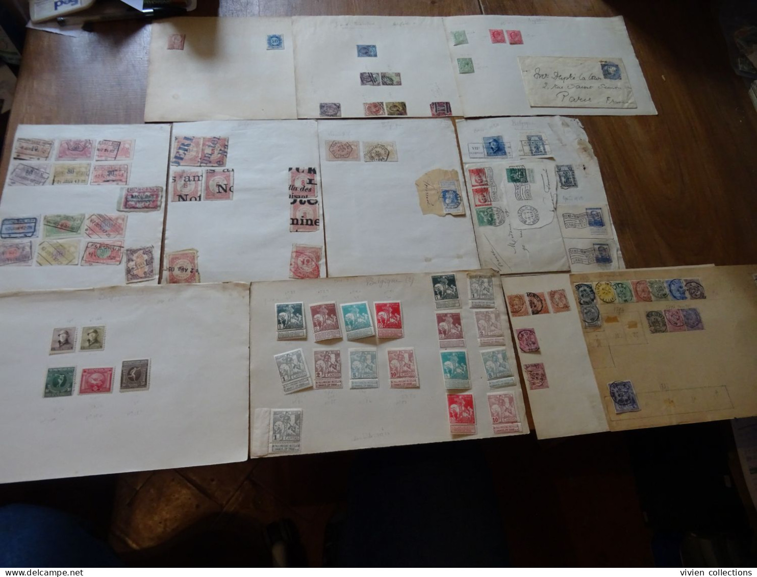 Collection d'époque a étudier Europe / Monde 3050 timbres + 200 des colonies françaises + documents et cachets de 14/18