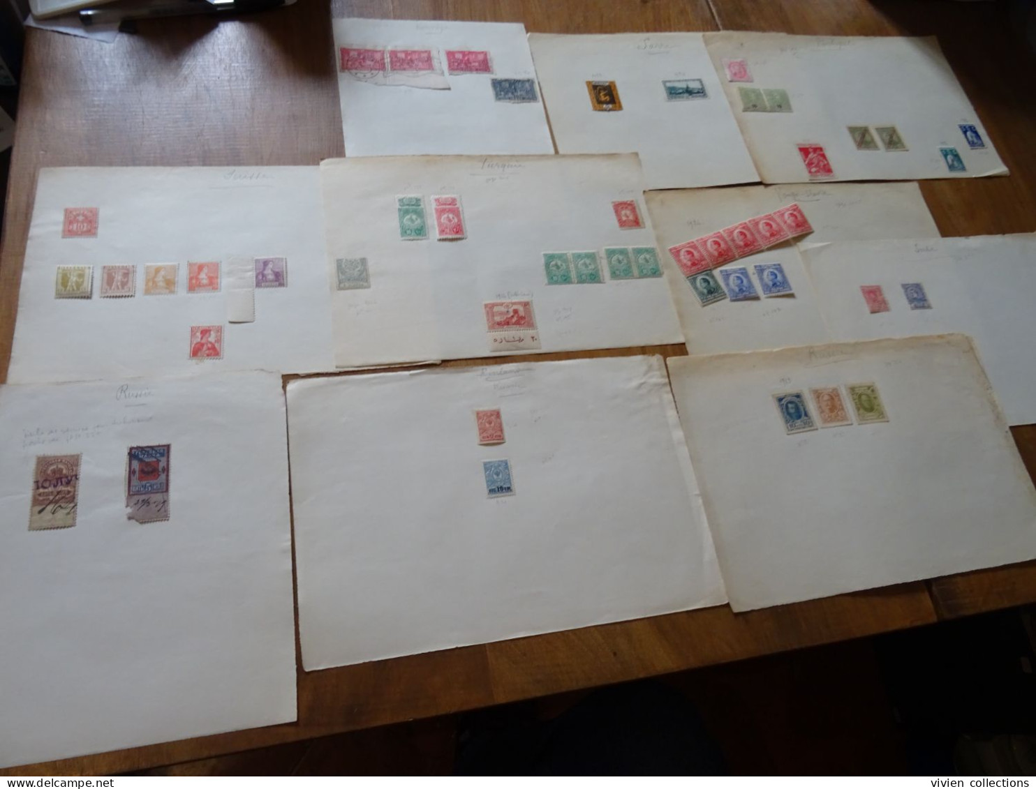 Collection d'époque a étudier Europe / Monde 3050 timbres + 200 des colonies françaises + documents et cachets de 14/18