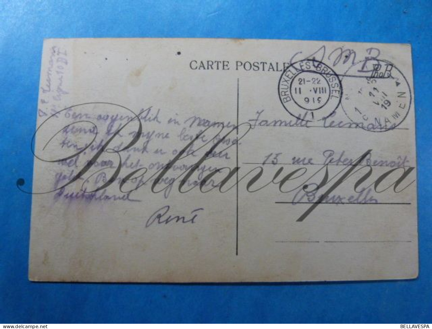 Namur 11-1919 S.M. B.  René  LEEMANS  11 Of 19  E Ligne 10 BI  Belgische Legerpost Poste Militaire Belge - War 1914-18