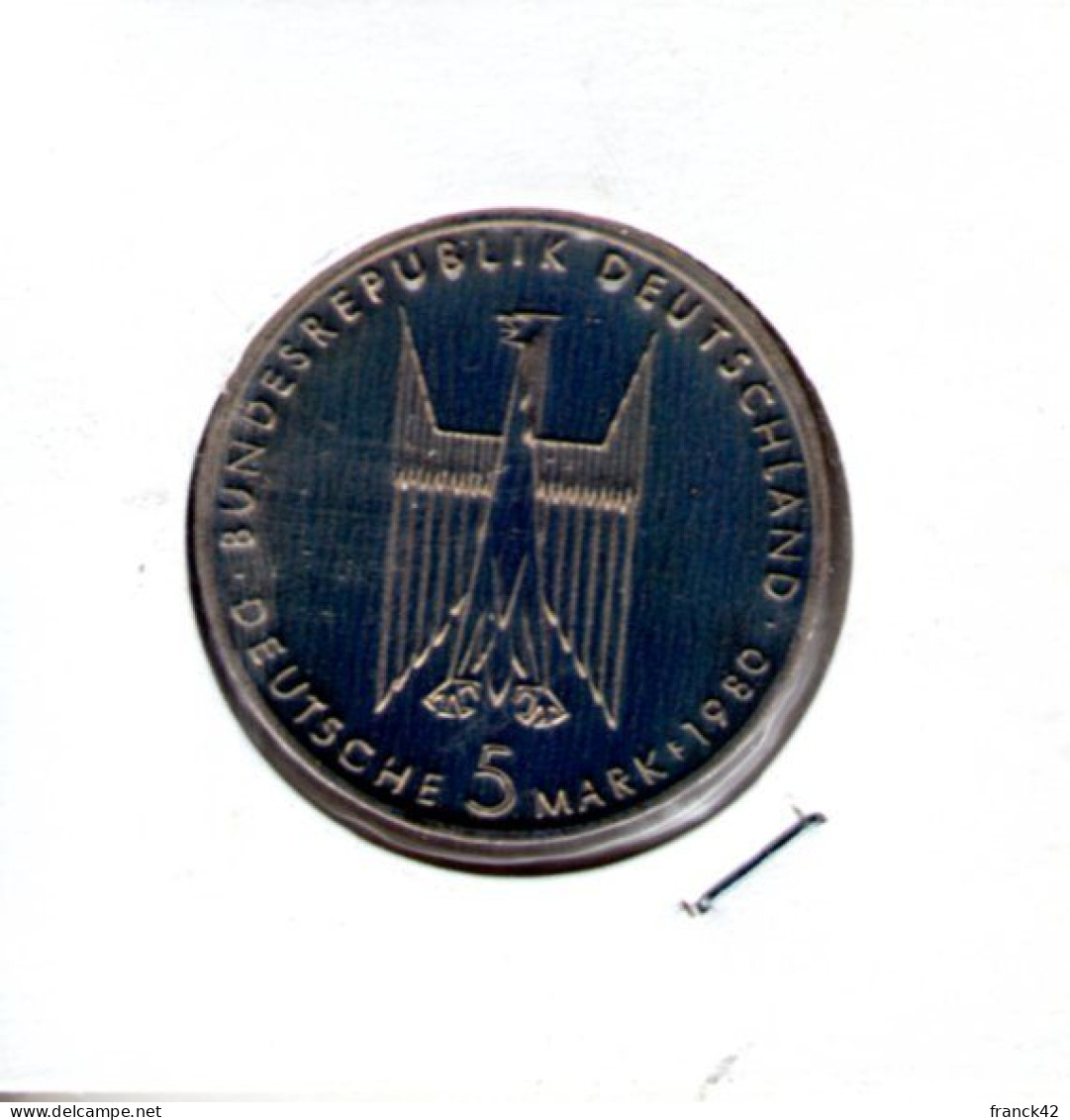 Allemagne. 5 DM. 100e Anniversaire De La Cathédrale De Cologne. 1980 F - 5 Mark