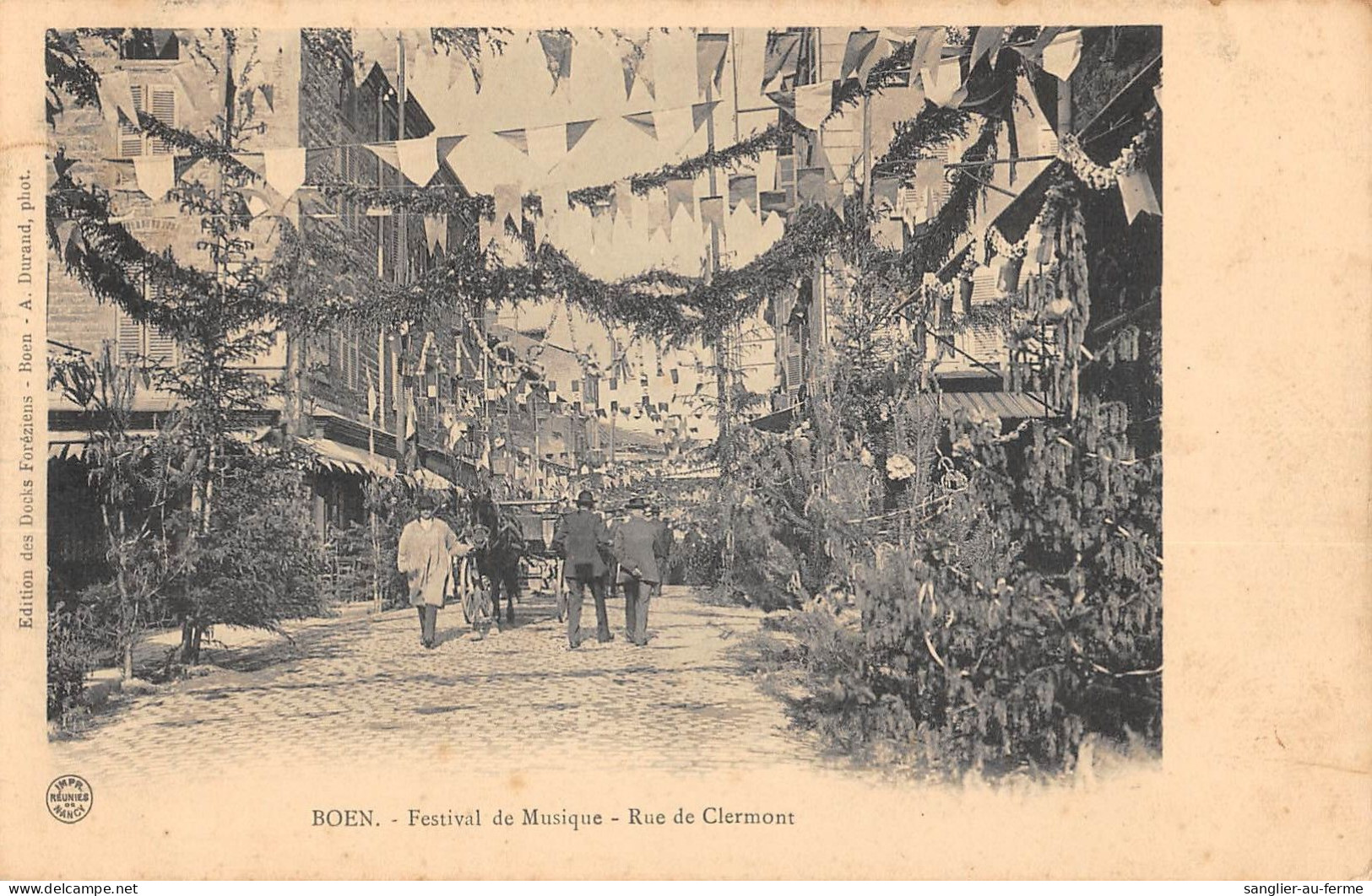 CPA 42 BOEN / FESTIVAL DE MUSIQUE / RUE DE CLERMONT / Cliché Rare - Andere & Zonder Classificatie