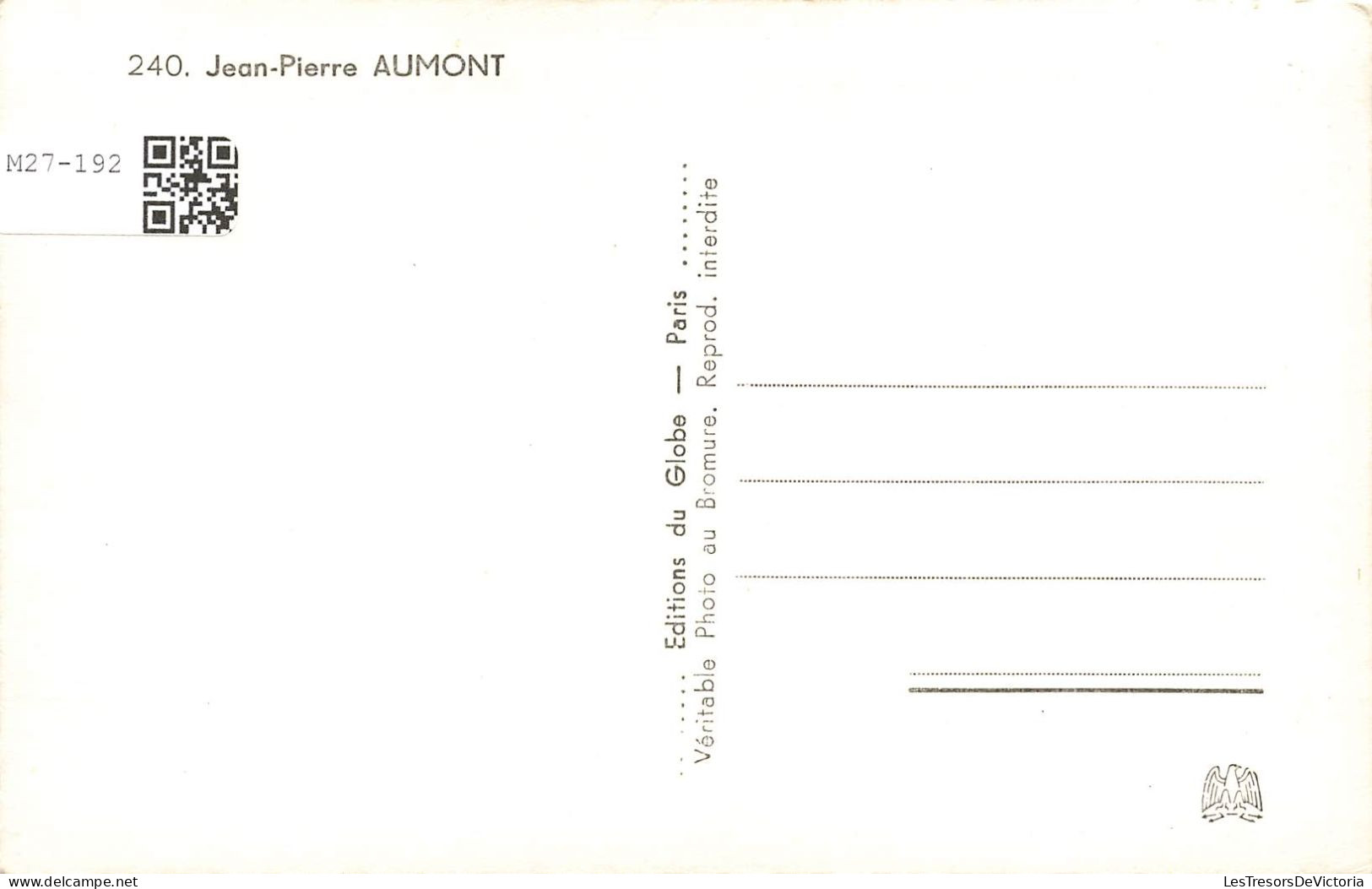 CELEBRITE - Jean-Pierre Aumont - Acteur Français - Carte Postale - Autres & Non Classés