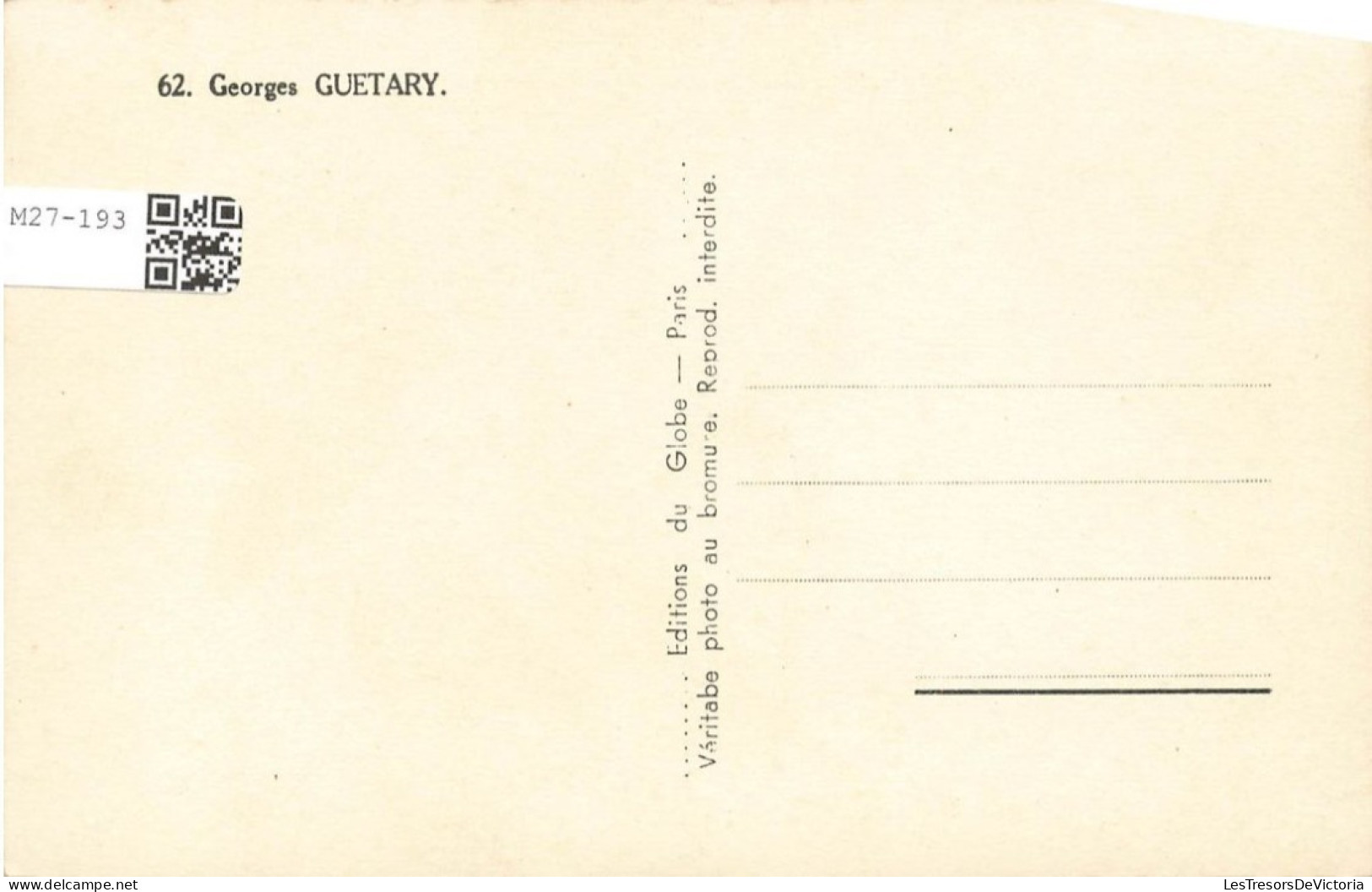 CELEBRITE - Georges Guétary - Chanteur - Carte Postale - Autres & Non Classés
