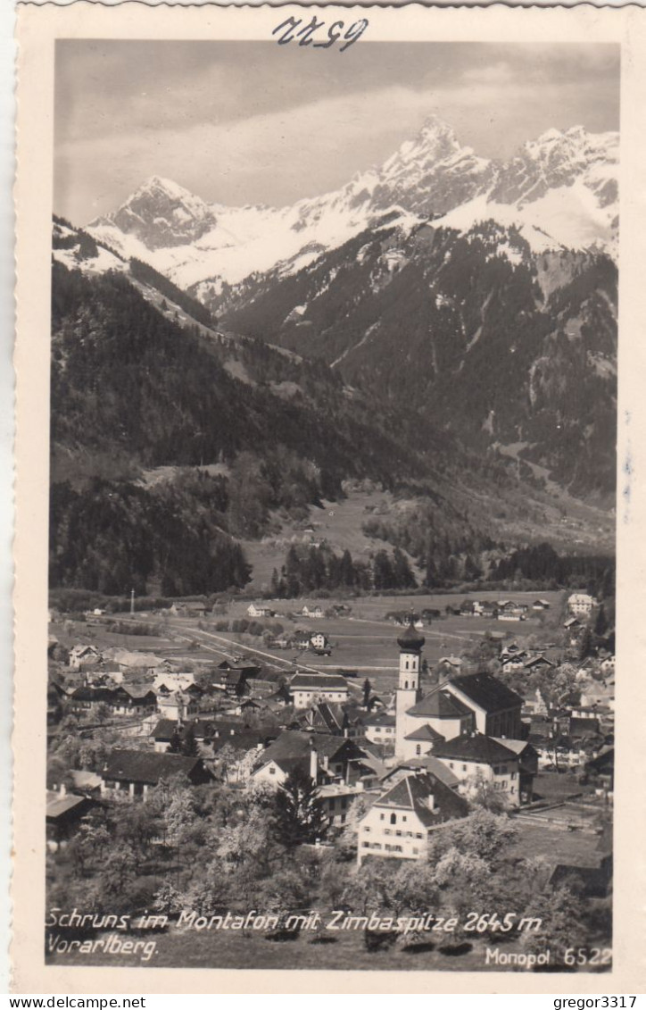 D9920) SCHRUNS Im Montafon Mit Zimbaspitze 2645m - KIRCHE Häuser Vorarlberg ALT ! - Schruns