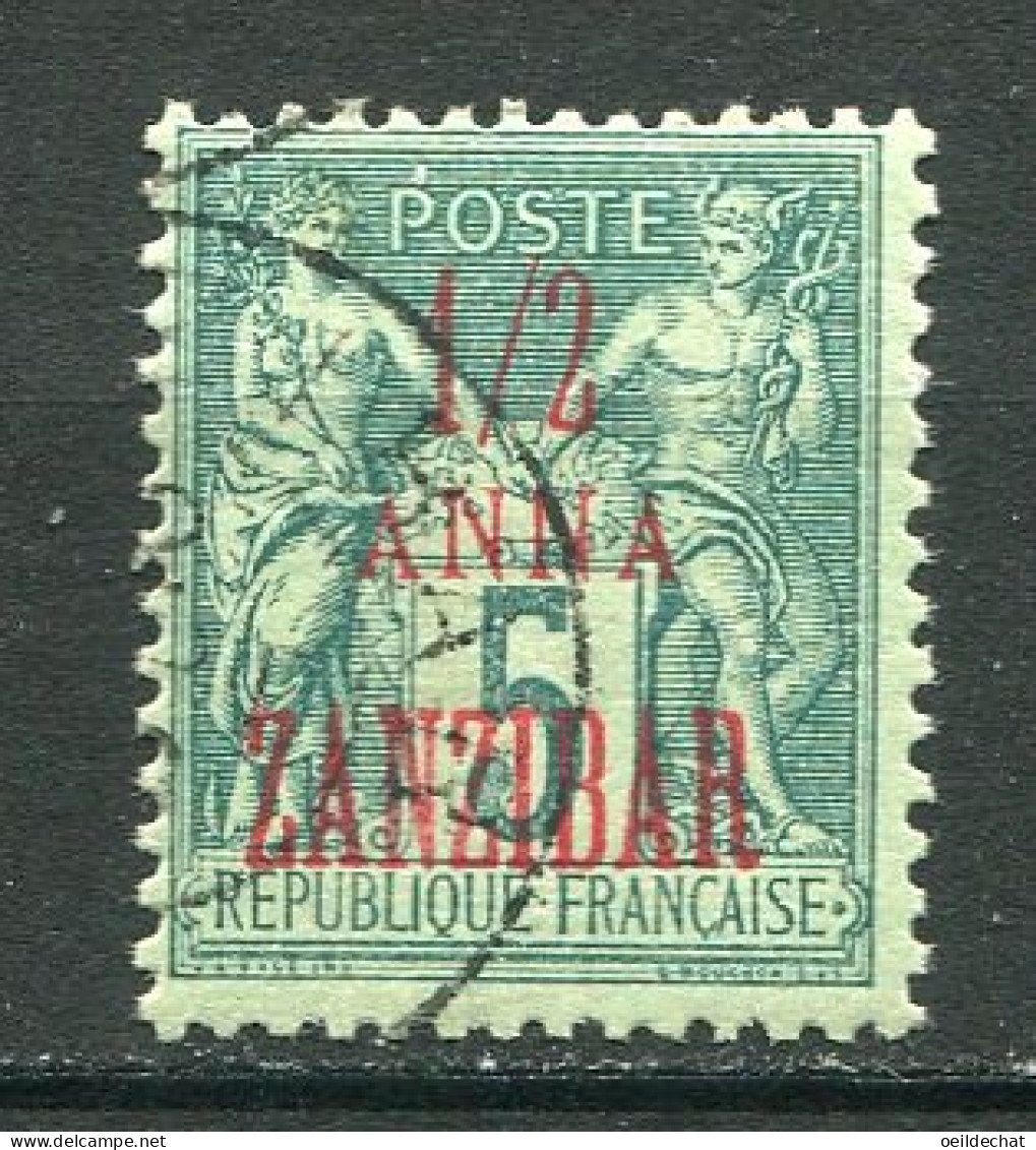 25937 Zanzibar N°17° 1/2 A. S. 5c. Vert  1896  B/TB  - Used Stamps