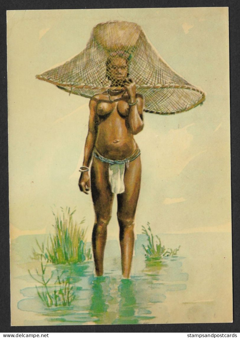 Guinée Portugaise Bissau Portugal C. 1970 Femme Papel Pêcheur Carte Postale Portuguese Guinea Bissau Postcard - Guinea-Bissau