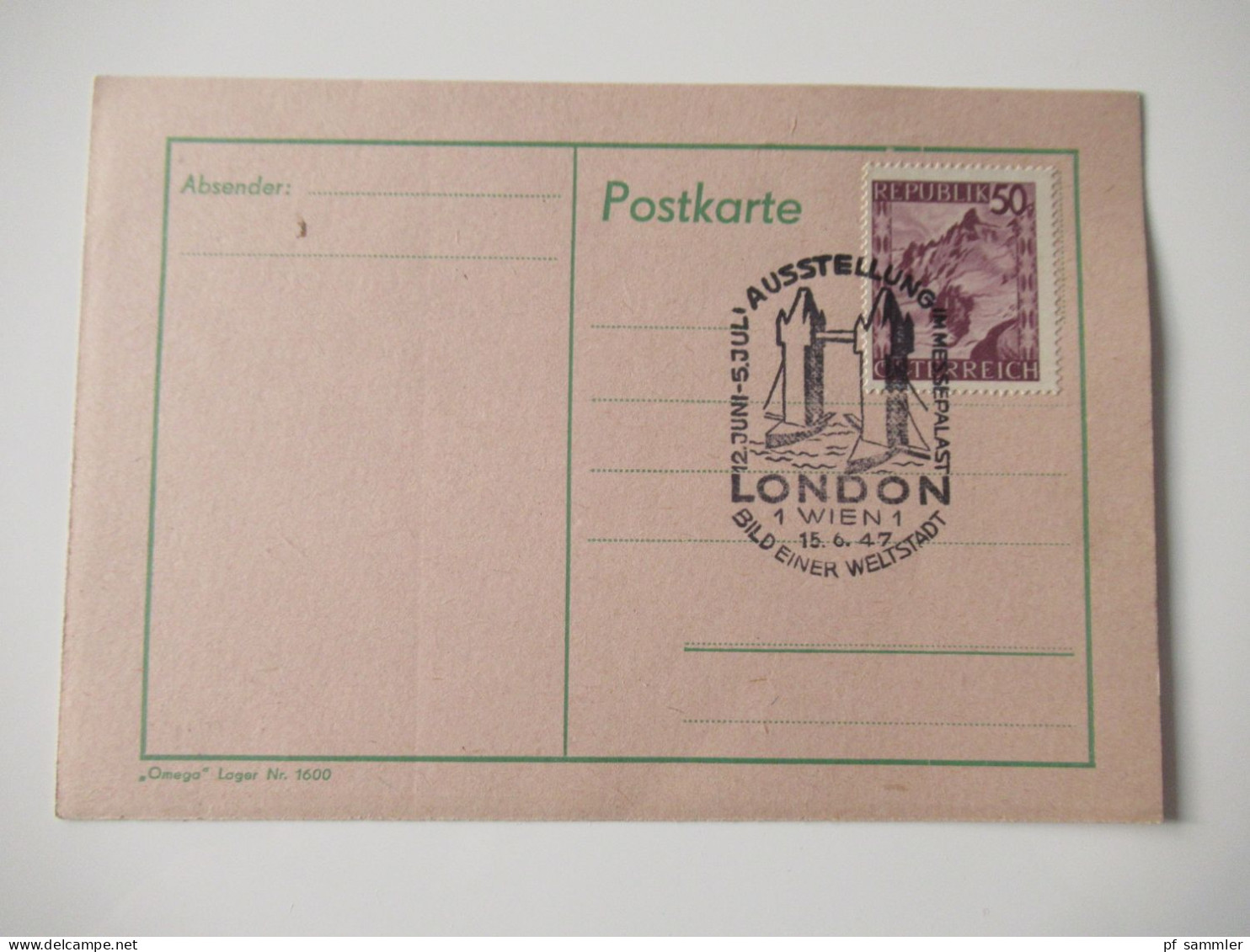 Österreich 1946 / 1948 Sonder PK Posten mit insgesamt 18 Stück / blanko PK mit Sonderstempel