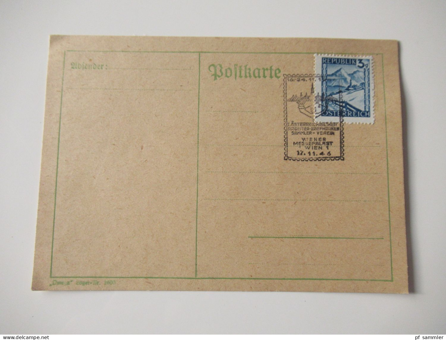 Österreich 1946 / 1948 Sonder PK Posten mit insgesamt 18 Stück / blanko PK mit Sonderstempel