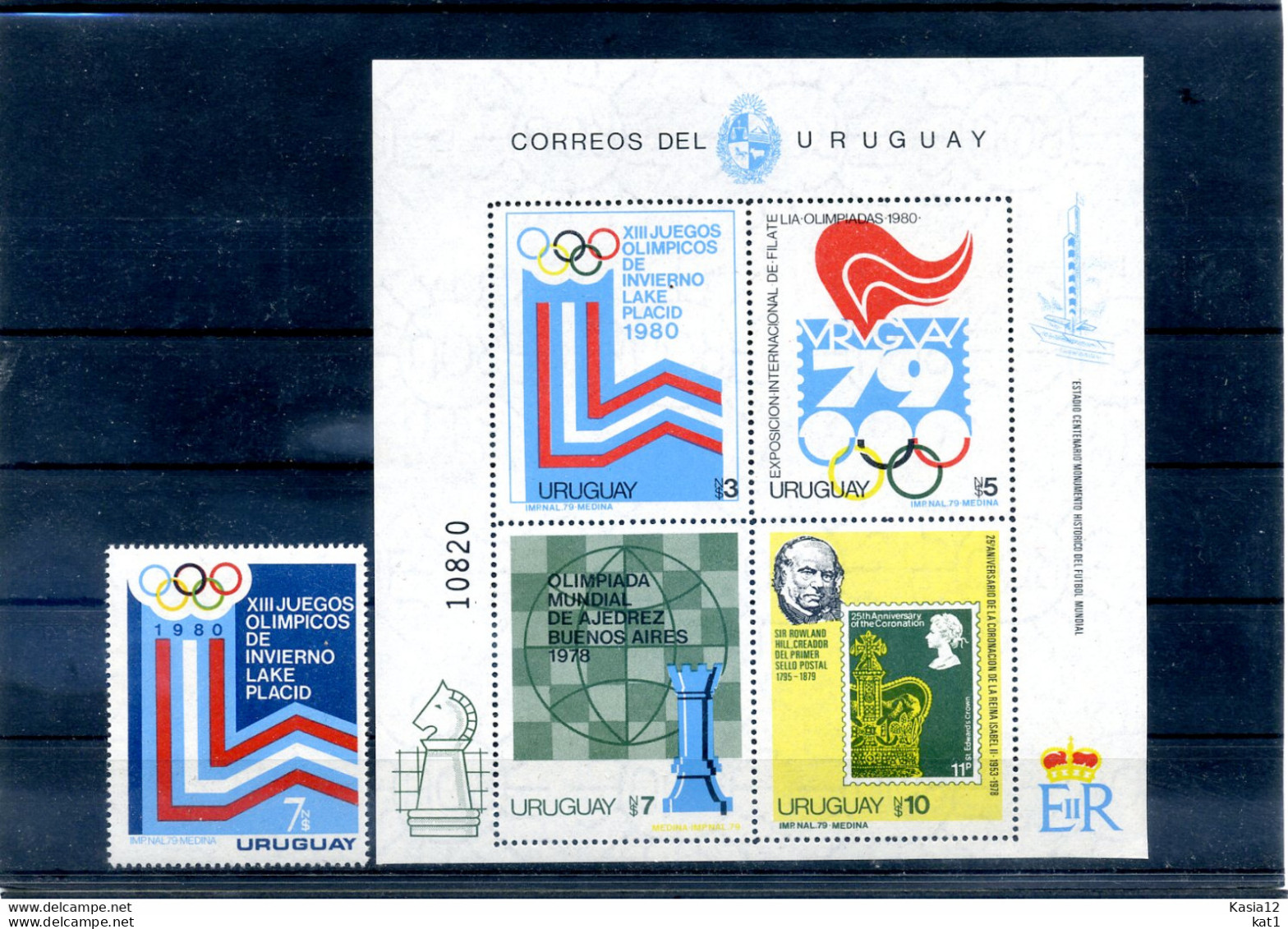 A37180)Olympia 80: Uruguay 1253** + Bl 42** - Invierno 1980: Lake Placid