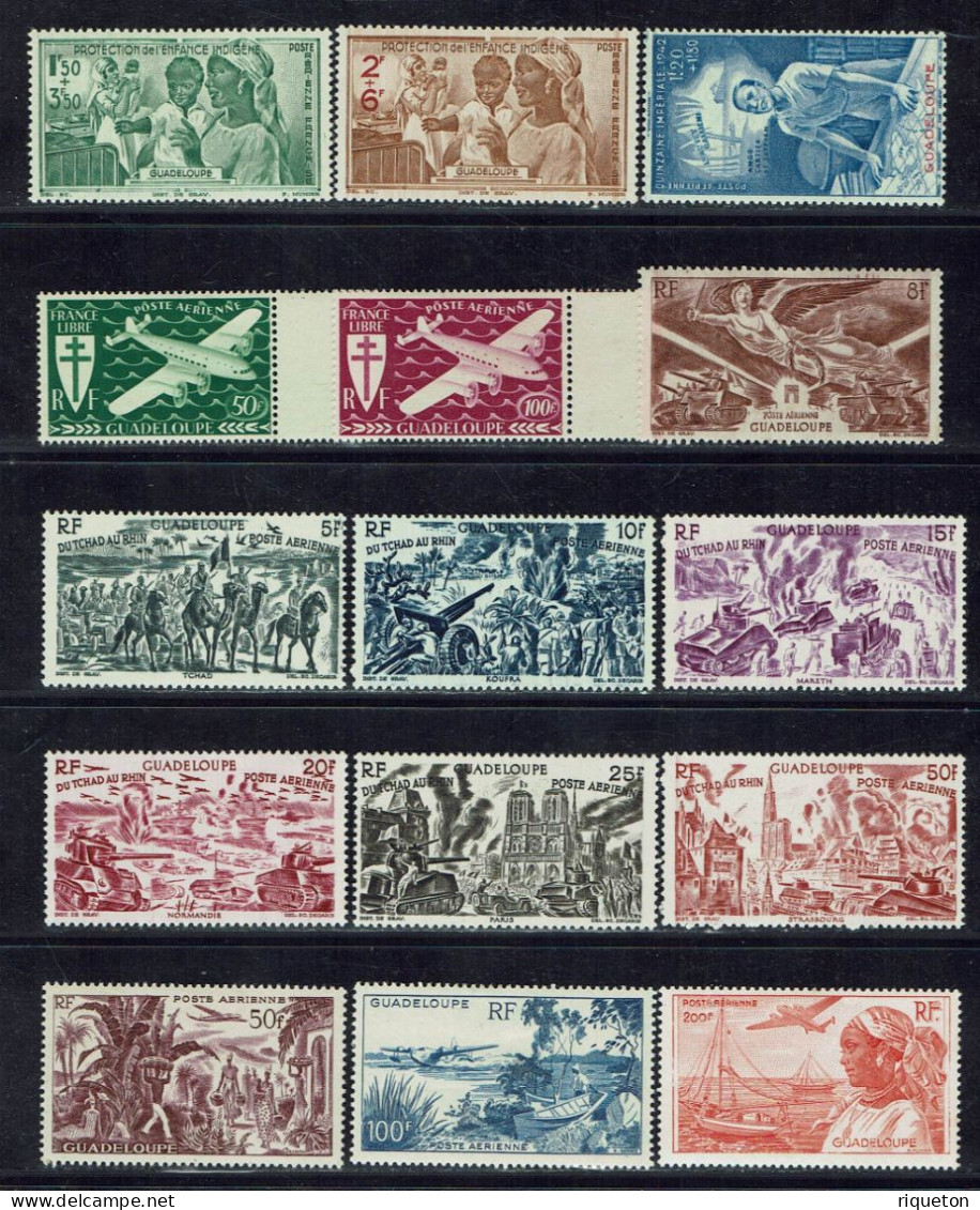 Guadeloupe. 1942-47. Poste Aérienne N° 1/15. Neufs X (X) - Airmail