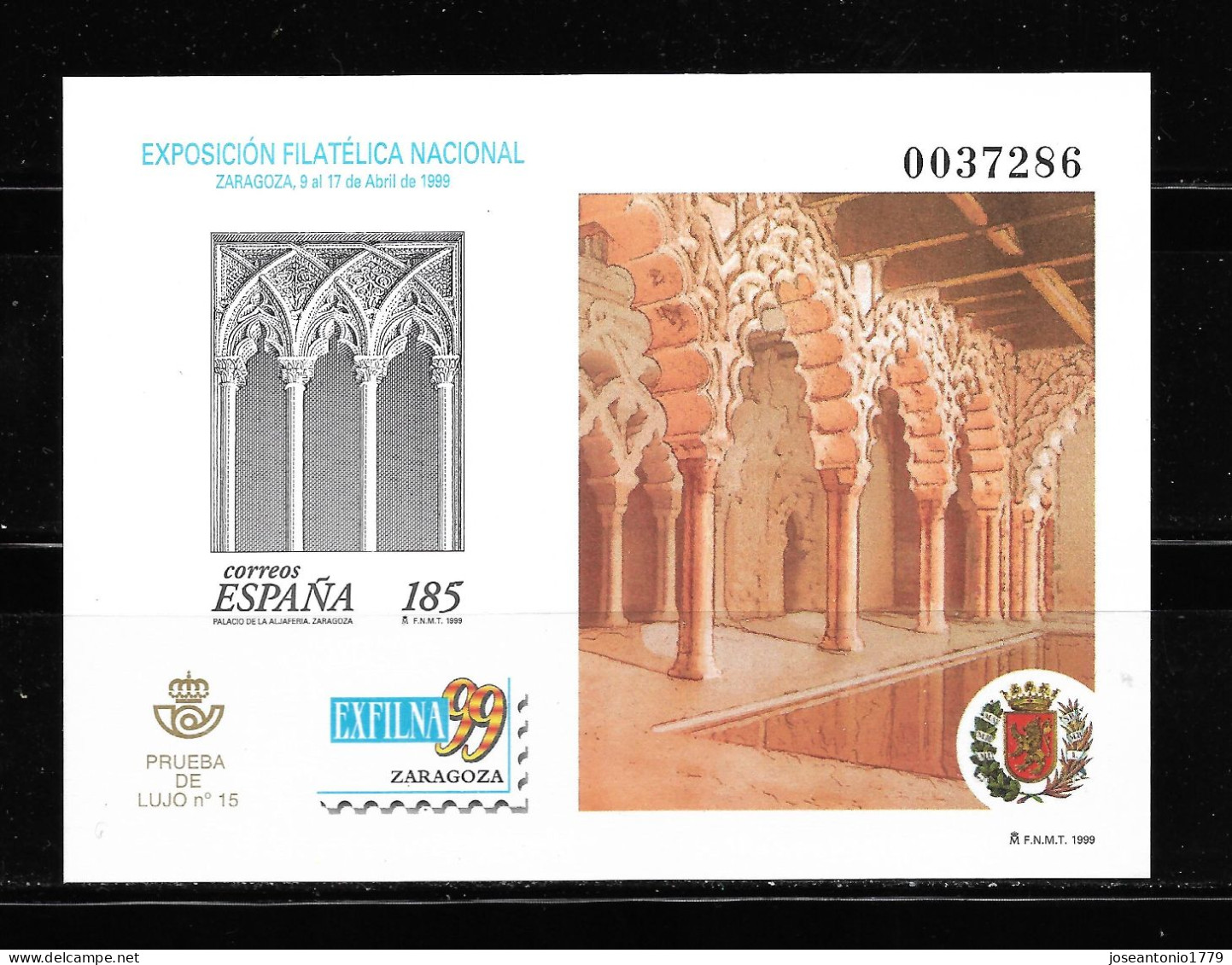 ESPAÑA 1999,  PRUEBA OFICIAL EDIFIL 68 - EXFILNA ' 99.     MNH. - Variedades & Curiosidades