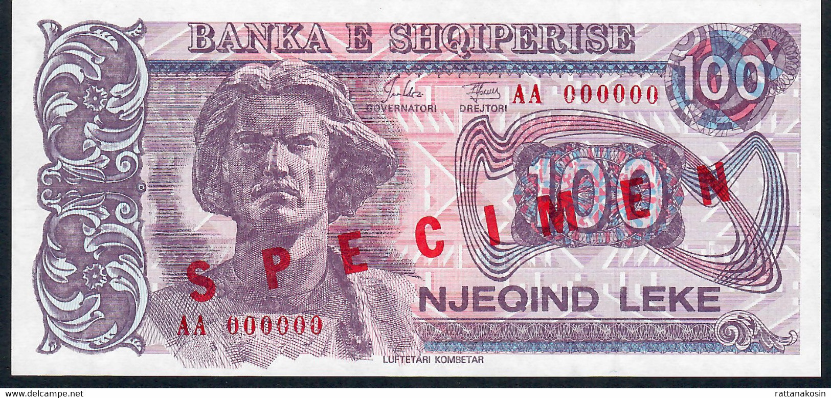 ALBANIA P55 100 LEKE 1993 SPECIMEN  #AA000000      UNC. - Albania