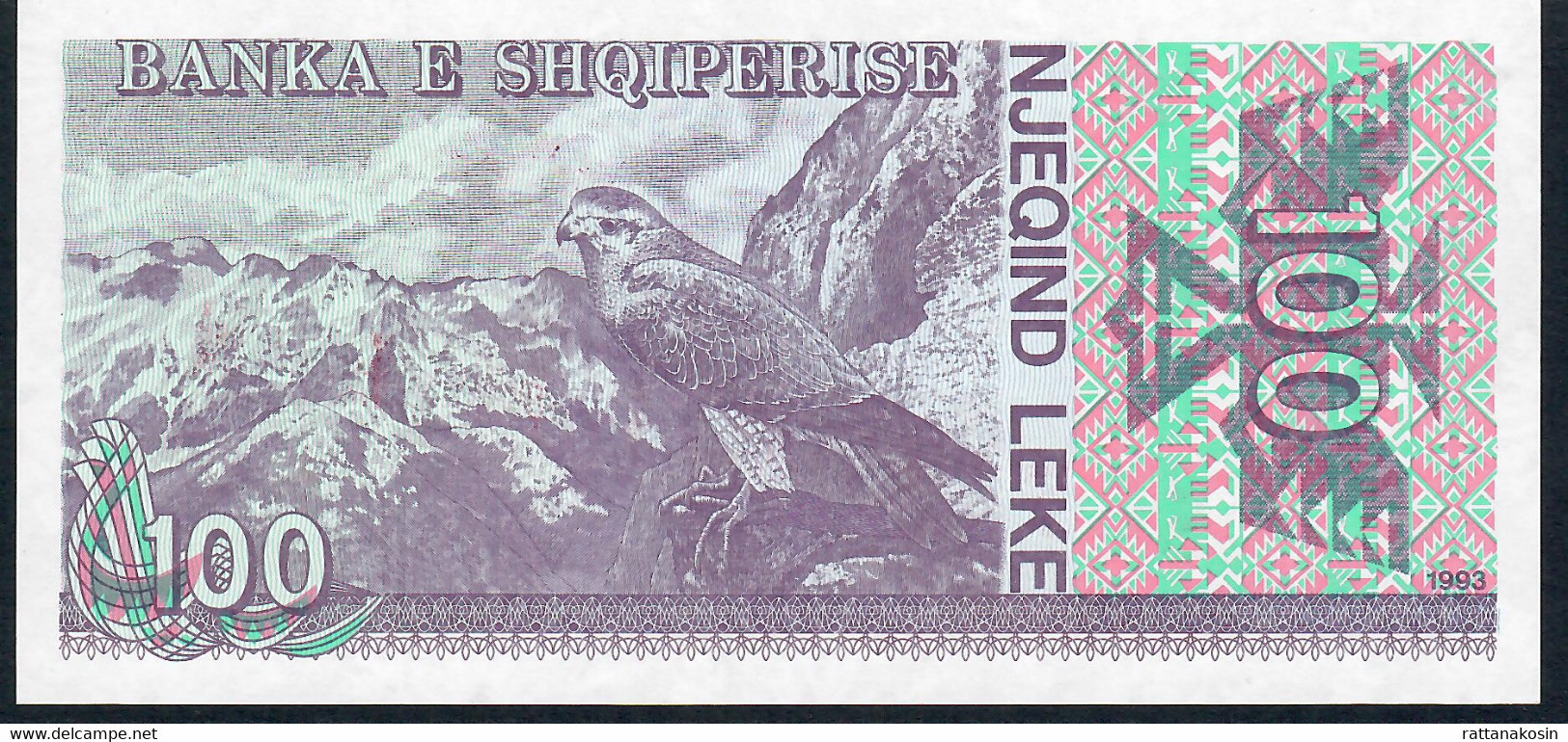 ALBANIA P55 100 LEKE 1993 SPECIMEN  #AA000000      UNC. - Albania