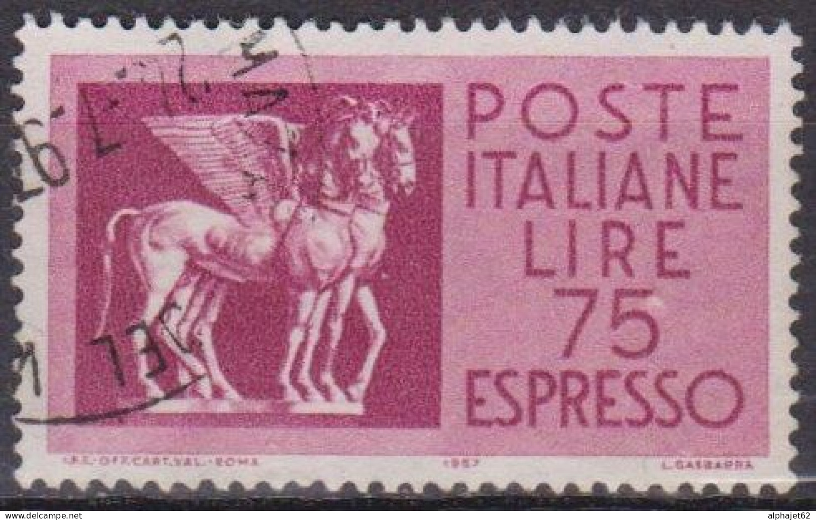 Art étrusque - ITALIE - Chevaux Ailés - N° 43 - 1958 - Express/pneumatic Mail