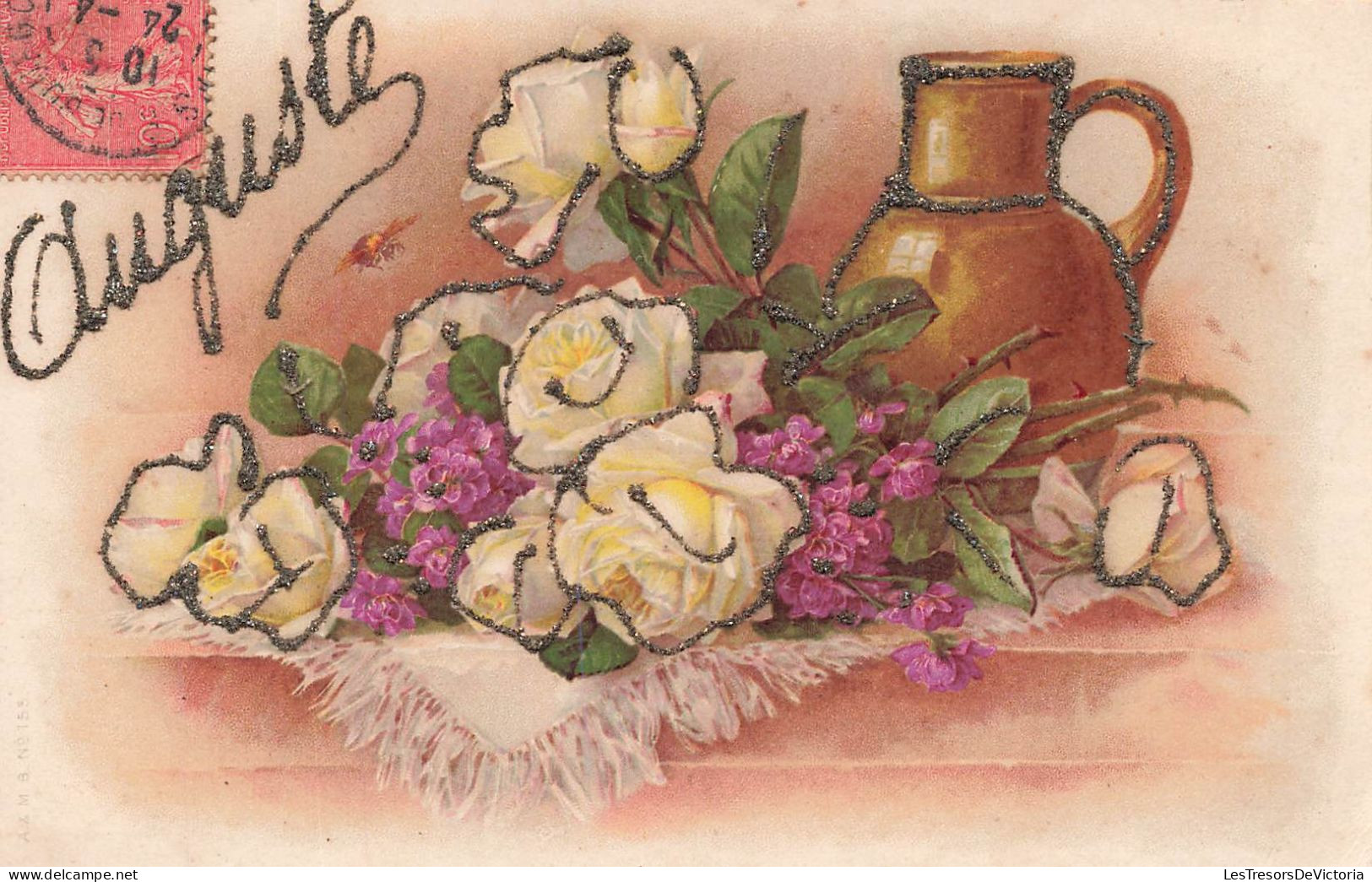 FLEURS PLANTES ARBRES - Un Bouquet De Fleur à Côté D'un Vase - Colorisé - Carte Postale Ancienne - Blumen