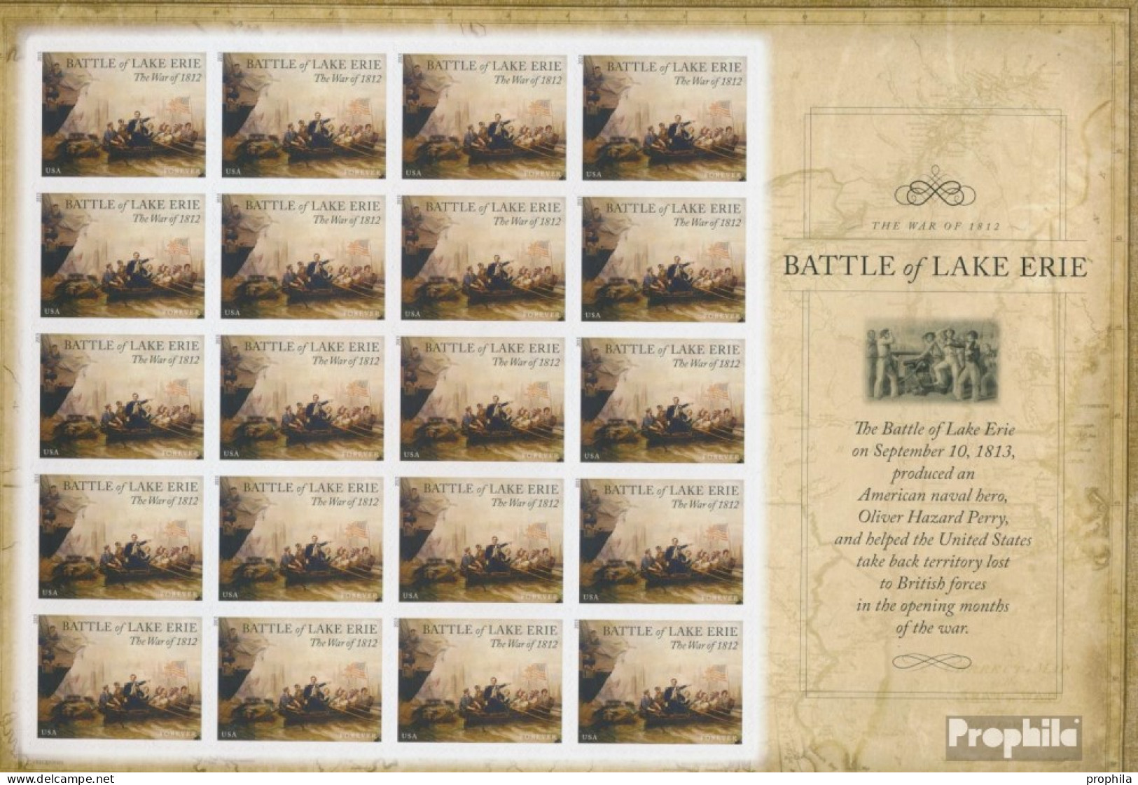 USA 4999BA Fb Folienblatt (kompl.Ausg.) Postfrisch 2013 Schlacht Auf Dem Eriesee - Unused Stamps