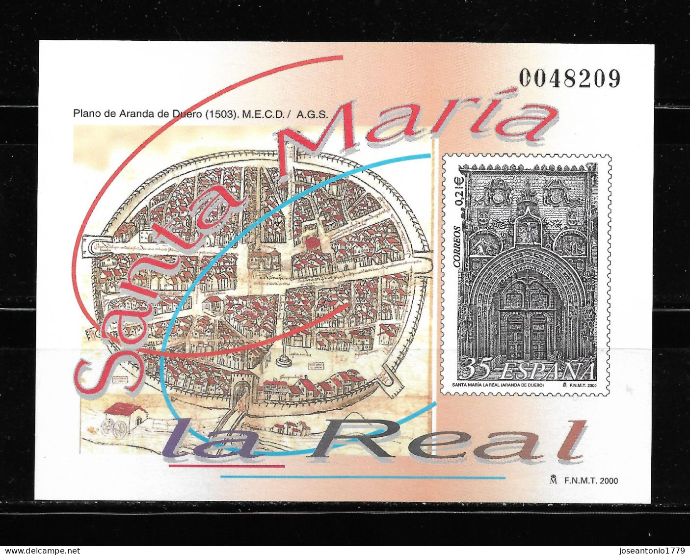 ESPAÑA 2000,  PRUEBA OFICIAL EDIFIL 73 -SANTA MARÍA LA REAL.     MNH. - Errors & Oddities