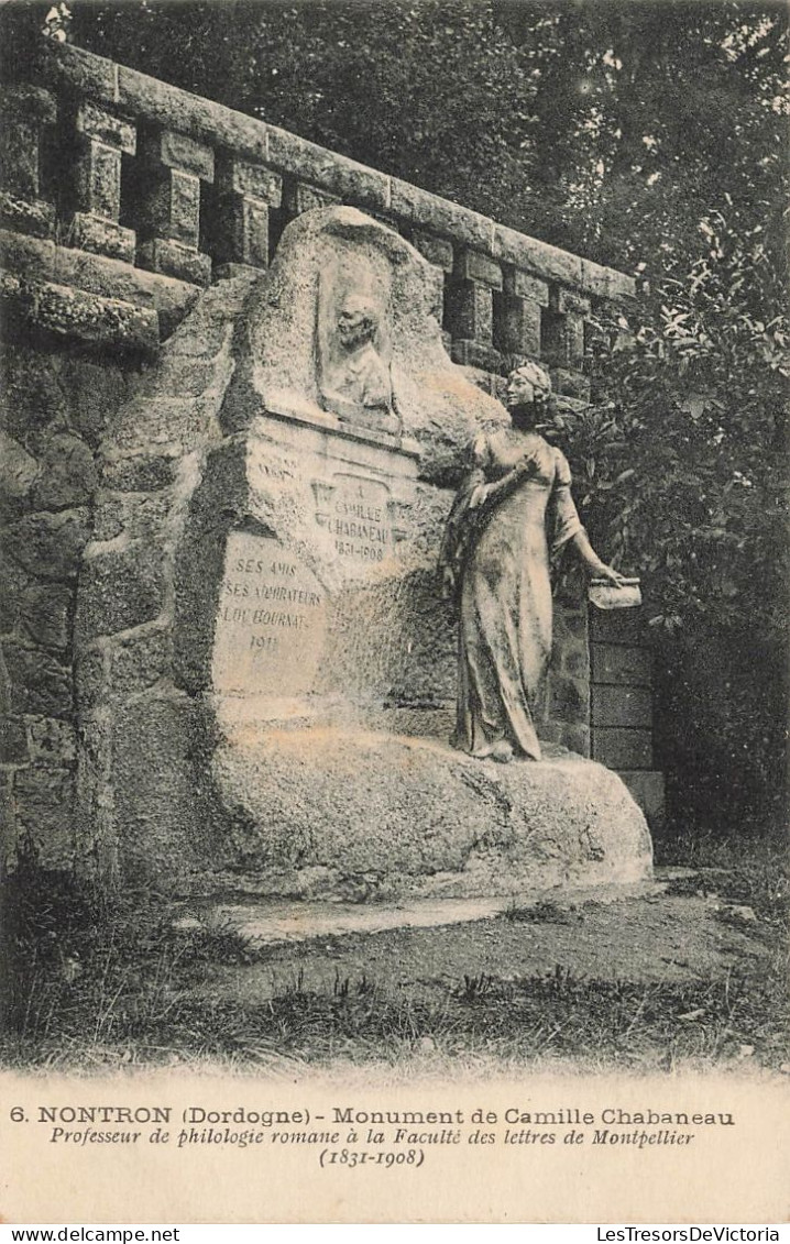 FRANCE - Nontron - Monument De Camille Chabaneau - Professeur De Philologie Romane - Carte Postale Ancienne - Nontron